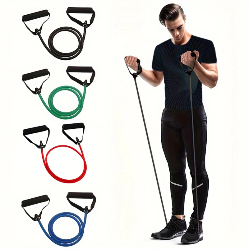 Yoga Fitness Resistance Band - 1pc 4-Level Resistance Bands with Handles