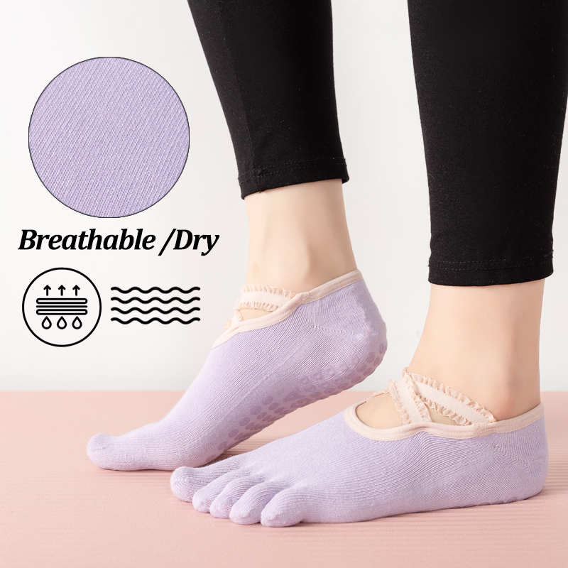 Ladies Non-Slip Pilates Socks  - Fitness Yoga Pilates ulasan dan harga