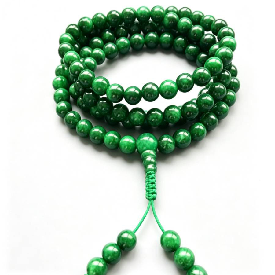 6mm 108 Natural Green jade bea - Yoga Health & Fitness Center ulasan dan harga