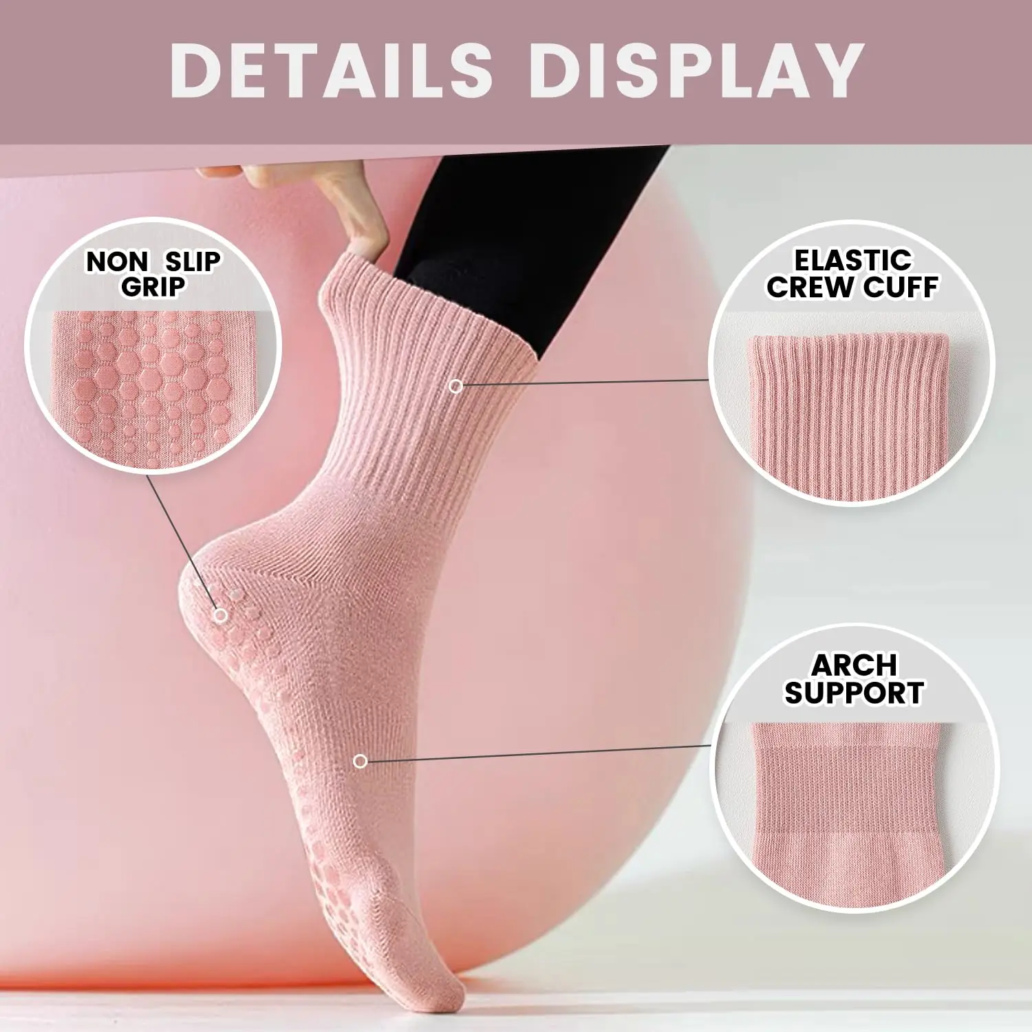 4 pairs of women's yoga socks, - Yoga & Fitness Classes By Niharika Zirakpur Reviews ulasan dan harga